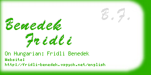 benedek fridli business card